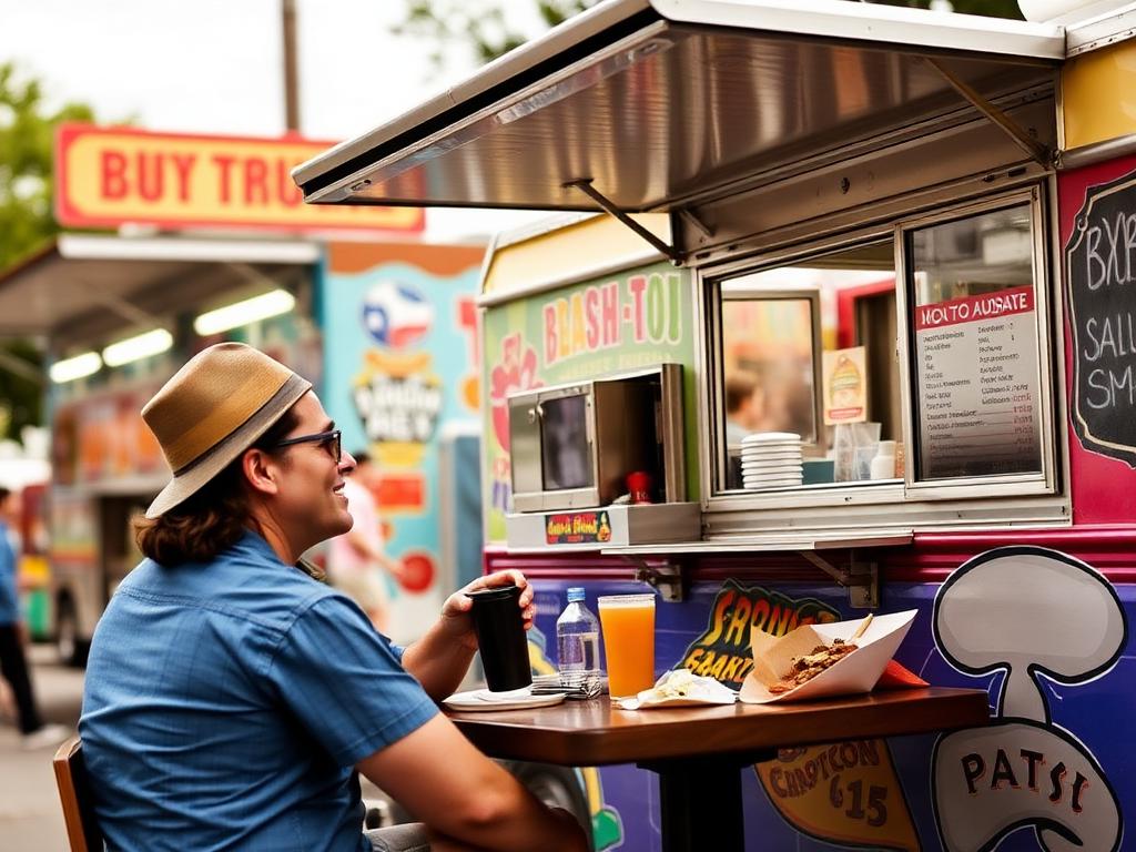 Couples dining and enjoying food truck culture in Austin - romantic restaurants and local cuisine perfect for date nights