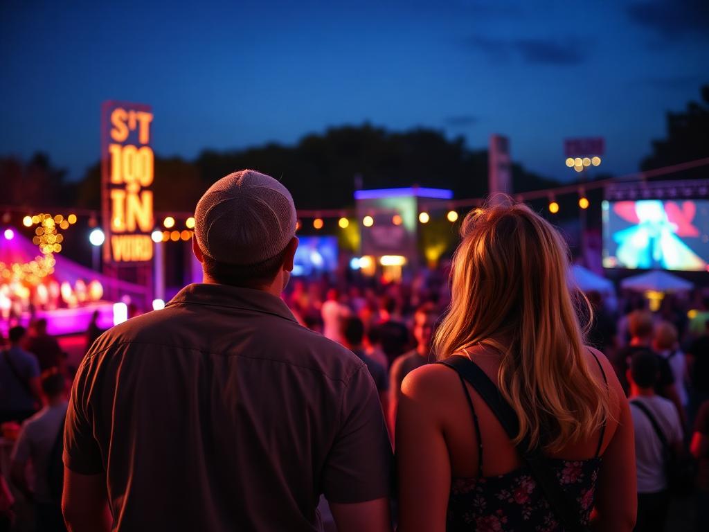 Romantic couple enjoying live music capital in Austin - perfect date planning destination with stunning city views and intimate atmosphere