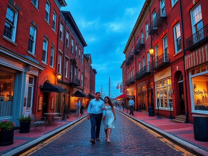 Couples dining and enjoying historic neighborhoods in Baltimore - romantic restaurants and local cuisine perfect for date nights