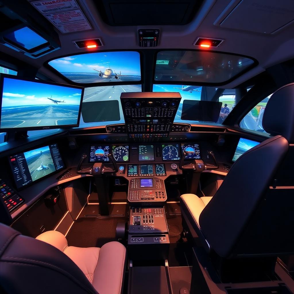 Flight simulator cockpit at Museum of Flight Seattle