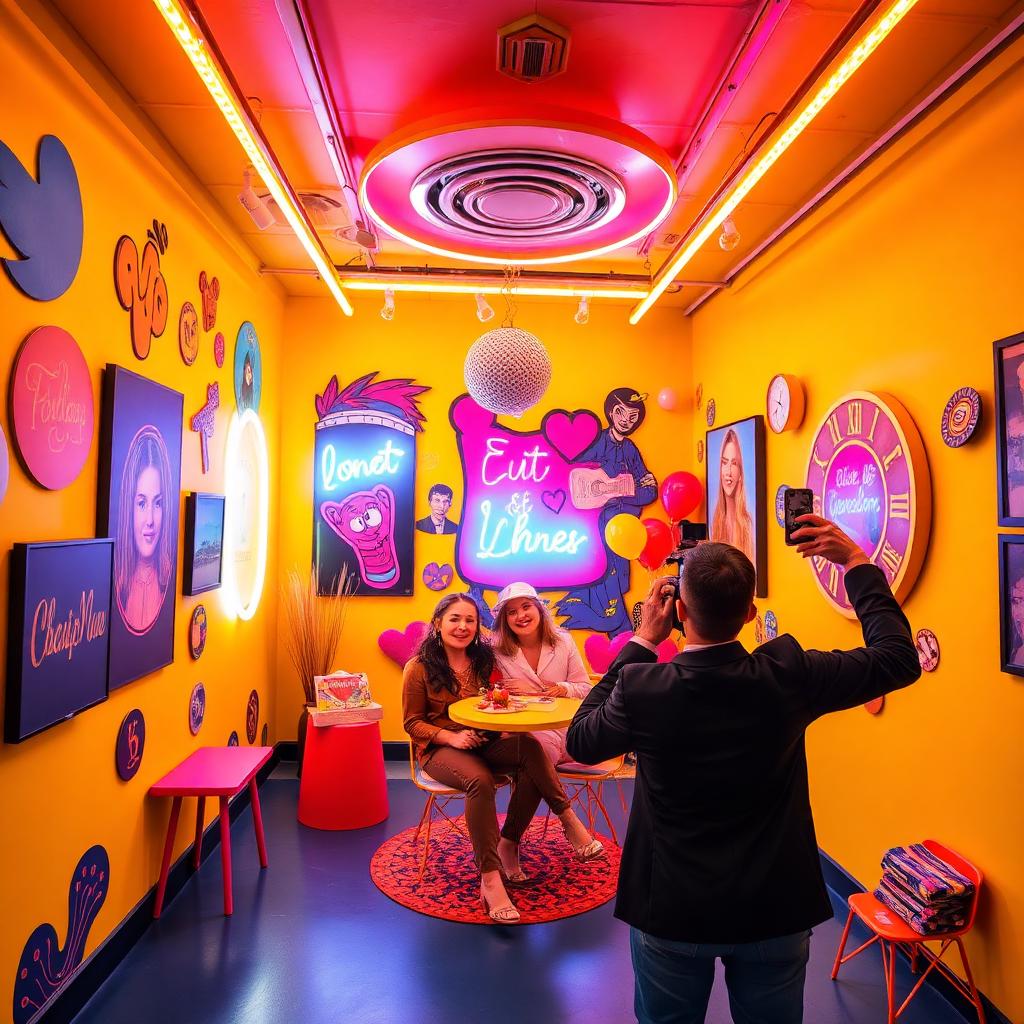 Colorful Instagram-worthy walls at Original Selfie Museum in Seattle
