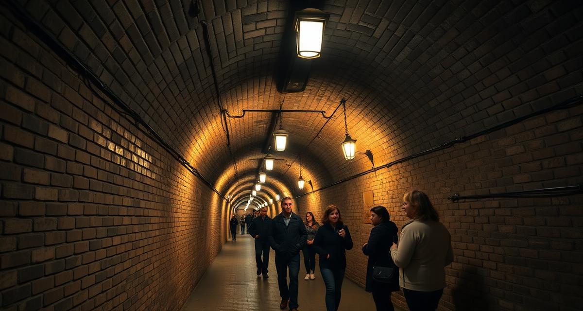 Seattle Underground Tour showing historic underground storefronts in Pioneer Square
