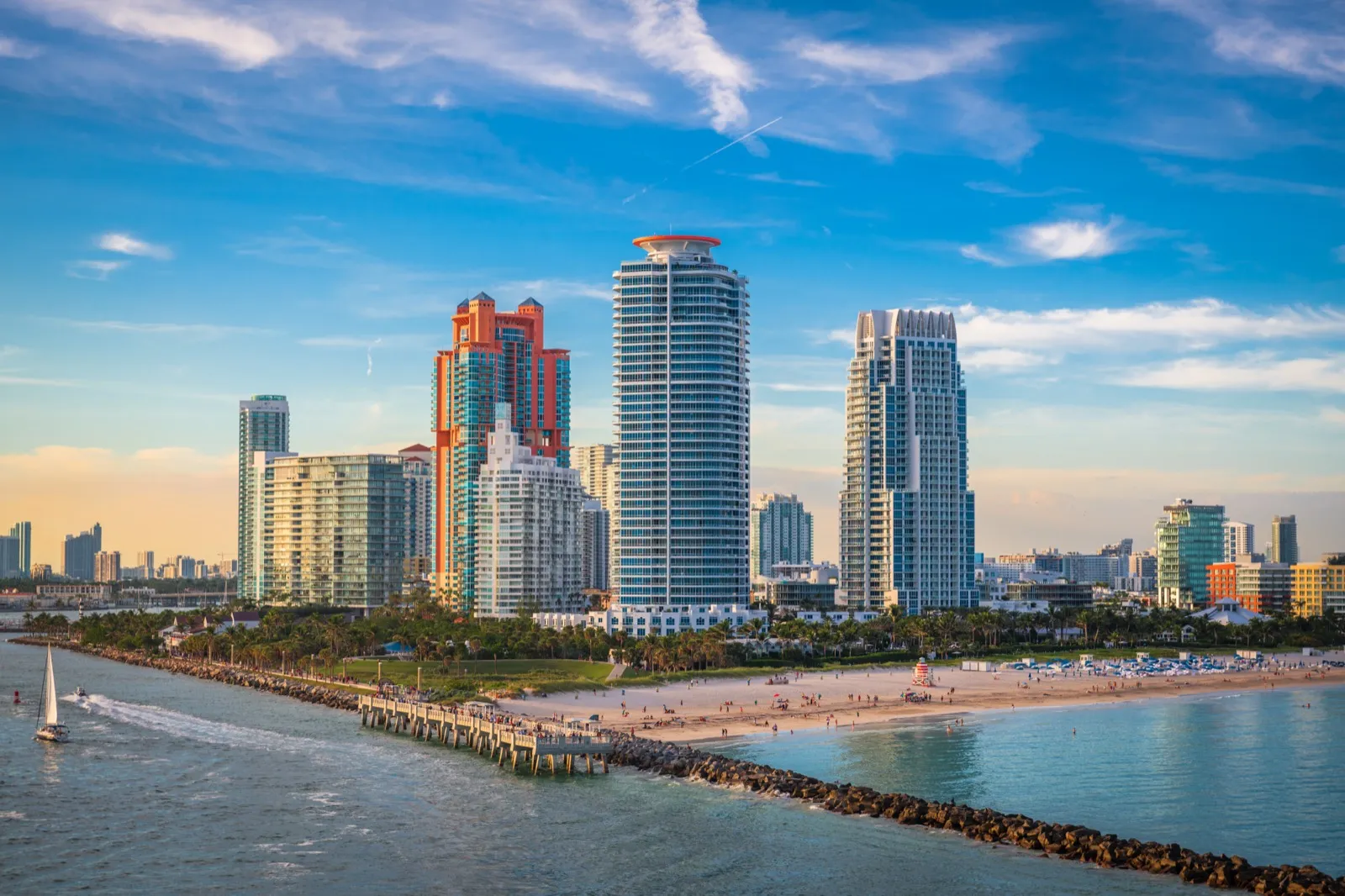 South Beach Miami coastline with turquoise water, perfect for a scenic date flight