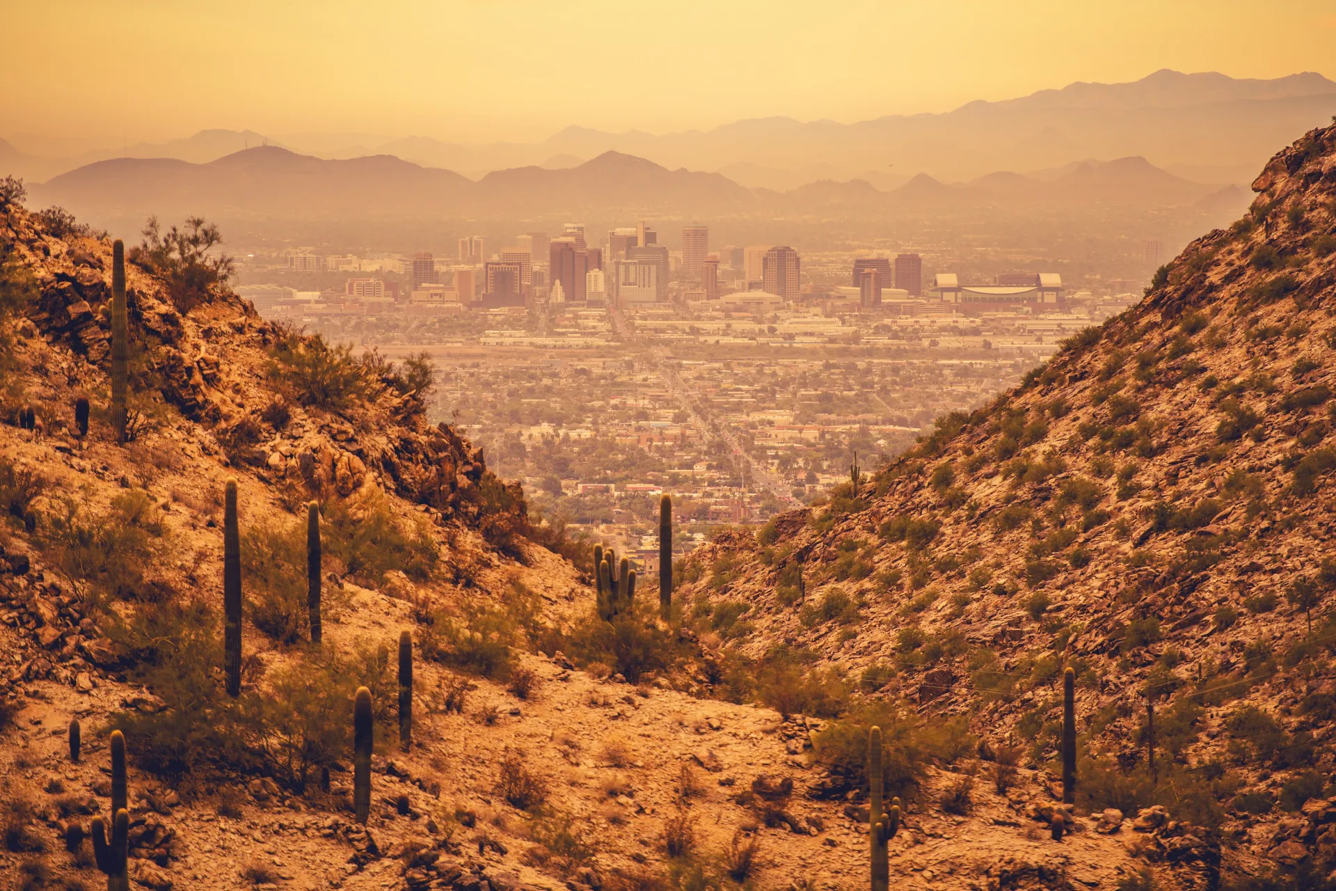Romantic couple enjoying desert adventures in Phoenix - perfect date planning destination with stunning city views and intimate atmosphere