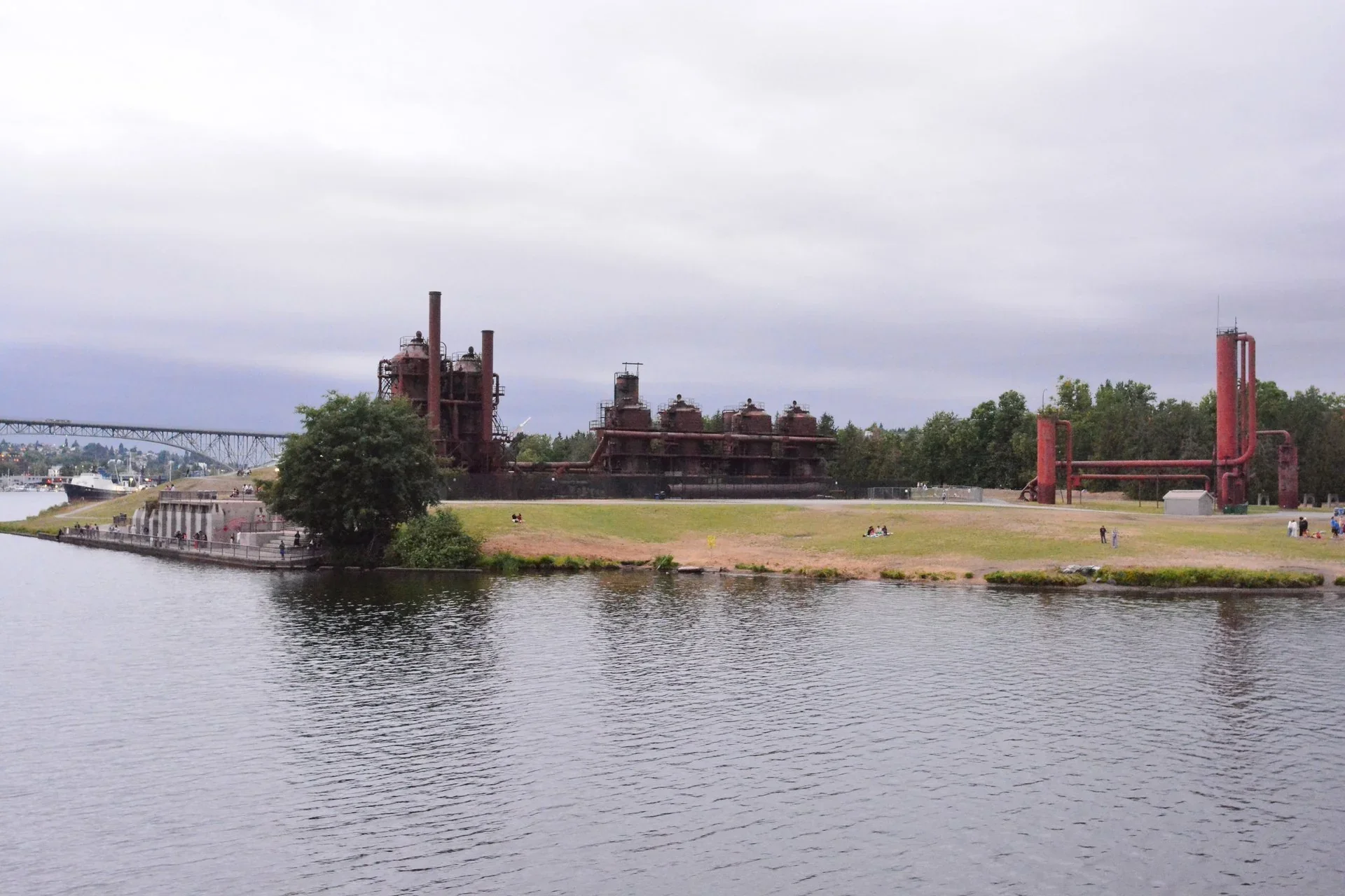 Gas Works Park with Seattle skyline view at sunset