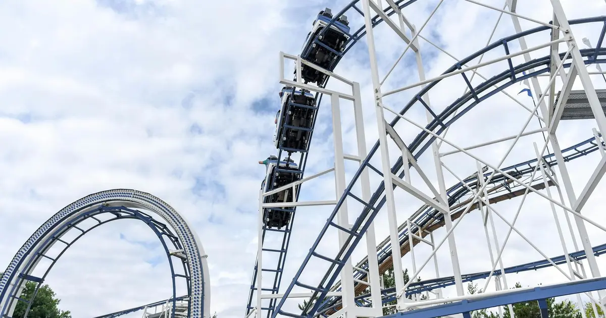 Luna Park at Coney Island with boardwalk and rides