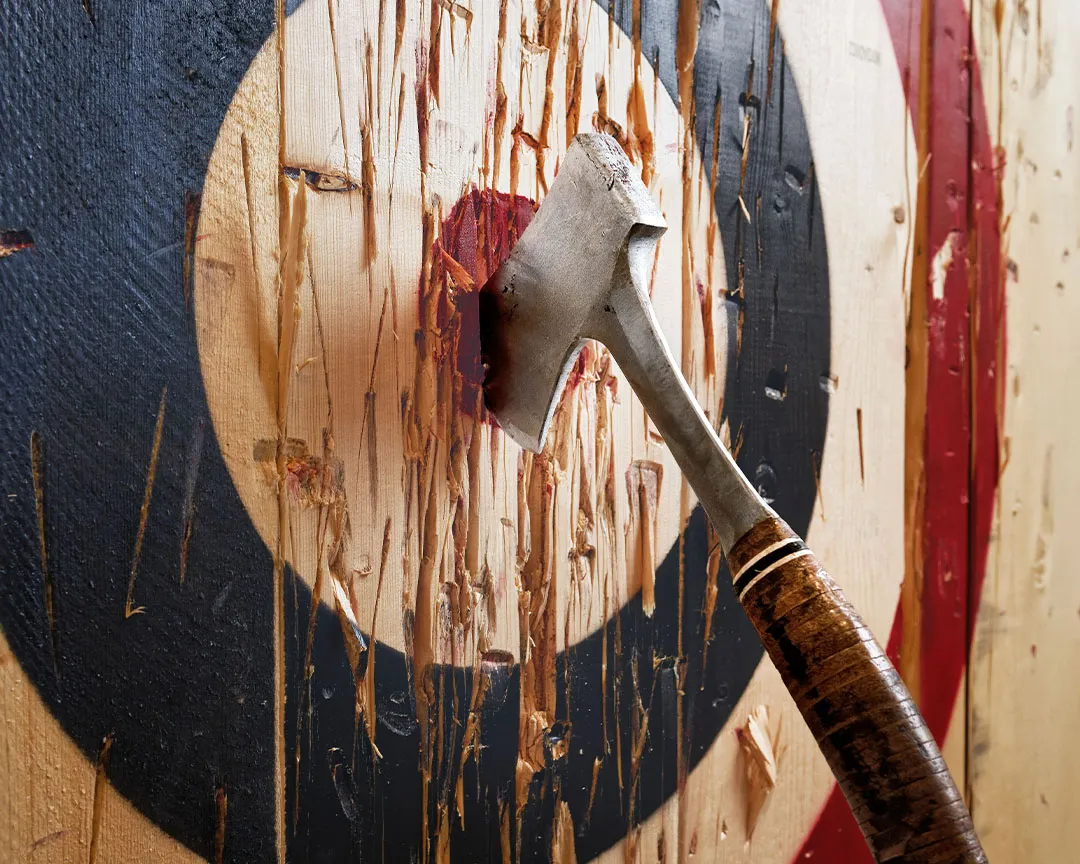 Axe throwing lanes Seattle couples date adventure activity