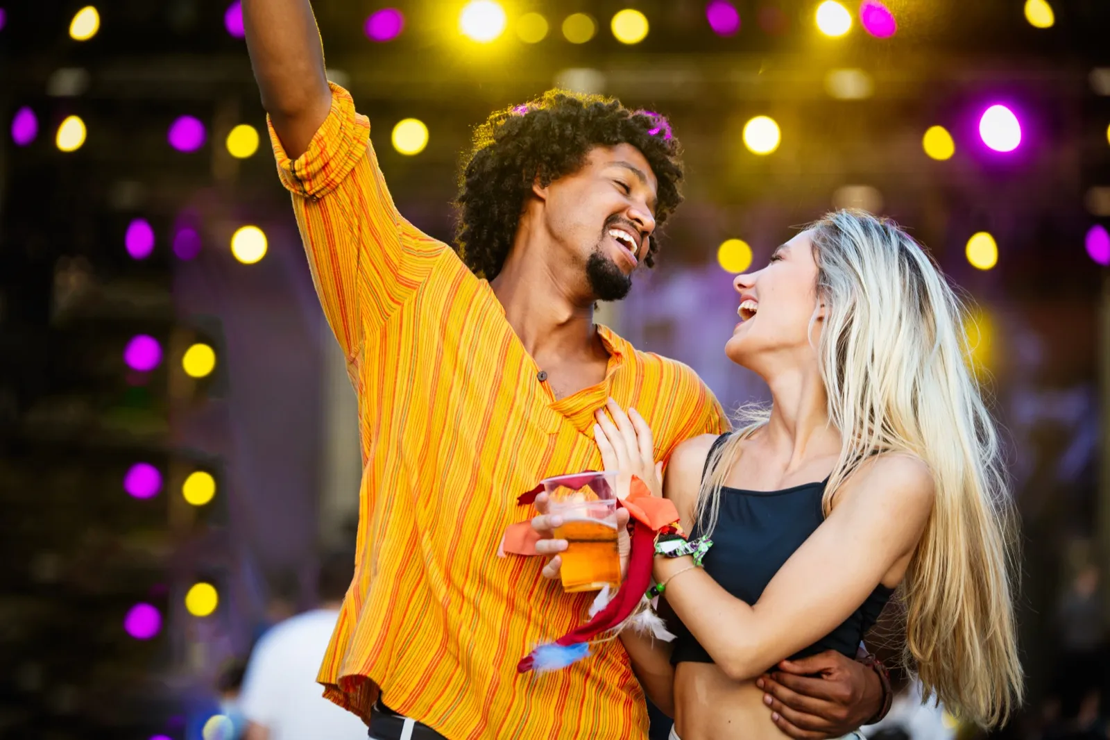 Couple enjoying a dinner show performance in Orlando