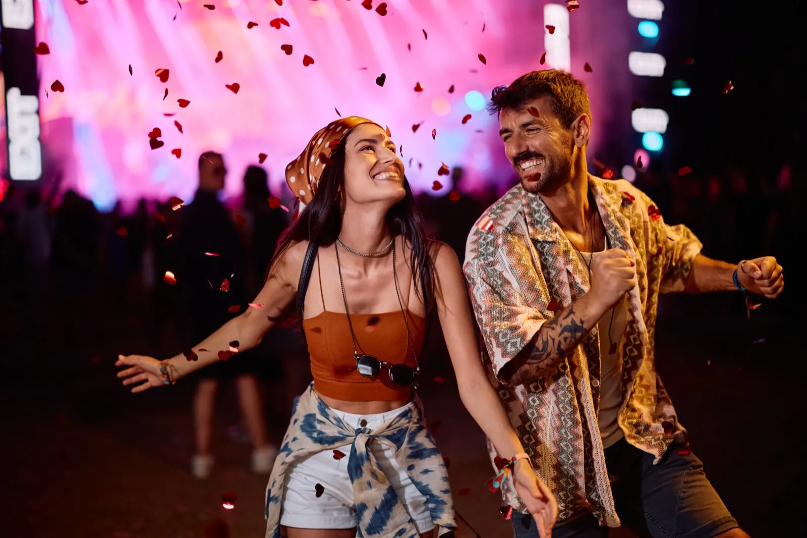 Fireworks and sparkler display for anniversary celebration