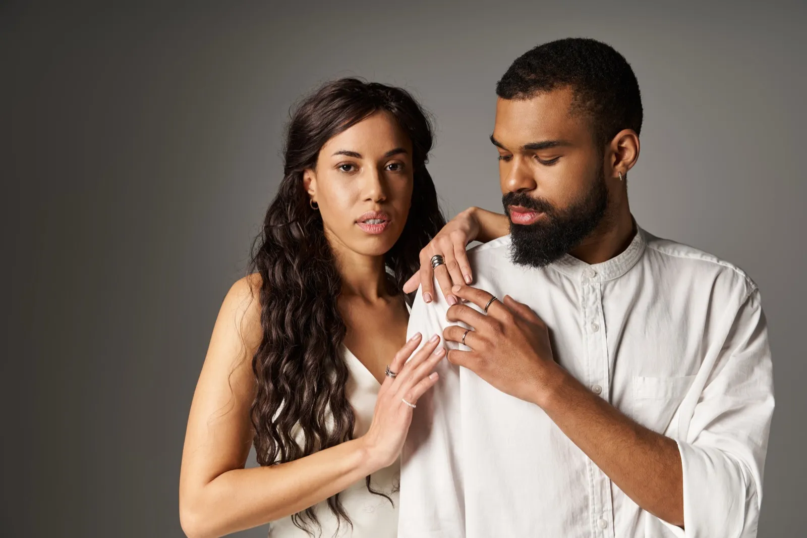 Stylish couple celebrating with a grand romantic anniversary gesture