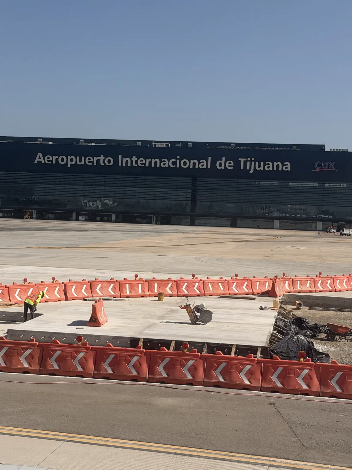 The Aeropuerto Internacional de Tijuana terminal seen from the CBX side of the border crossing