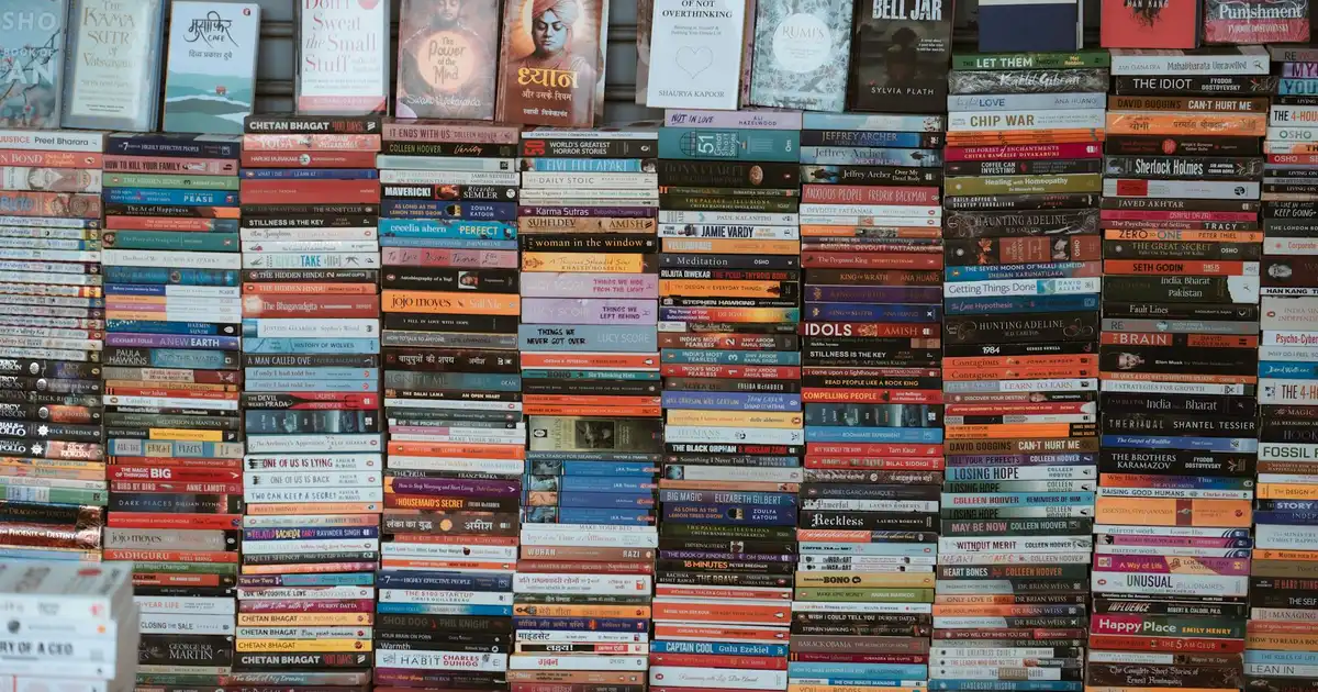 Romantic bookstore browsing together