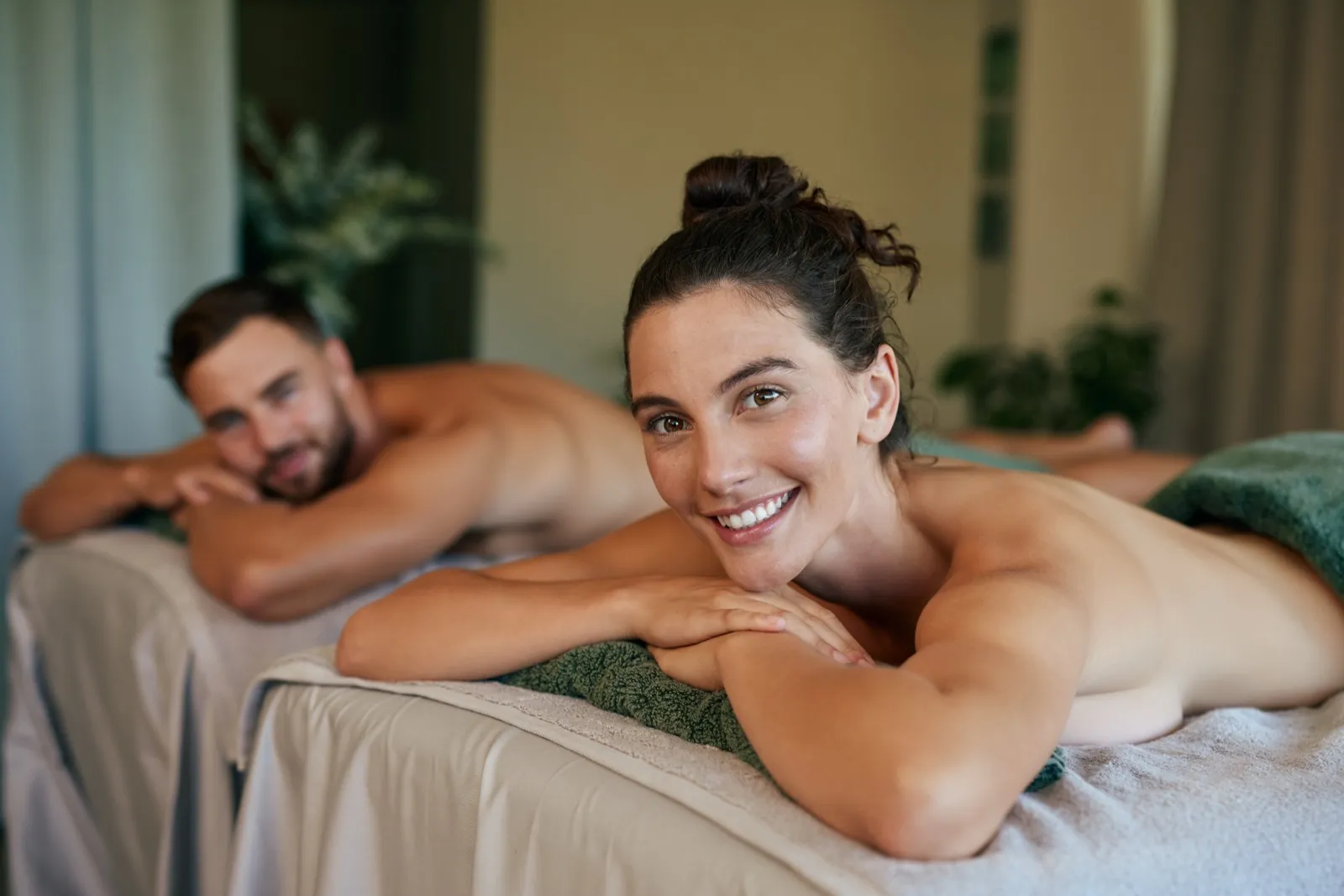 Couple relaxing during a spa treatment at the Moana Surfrider hotel in Waikiki