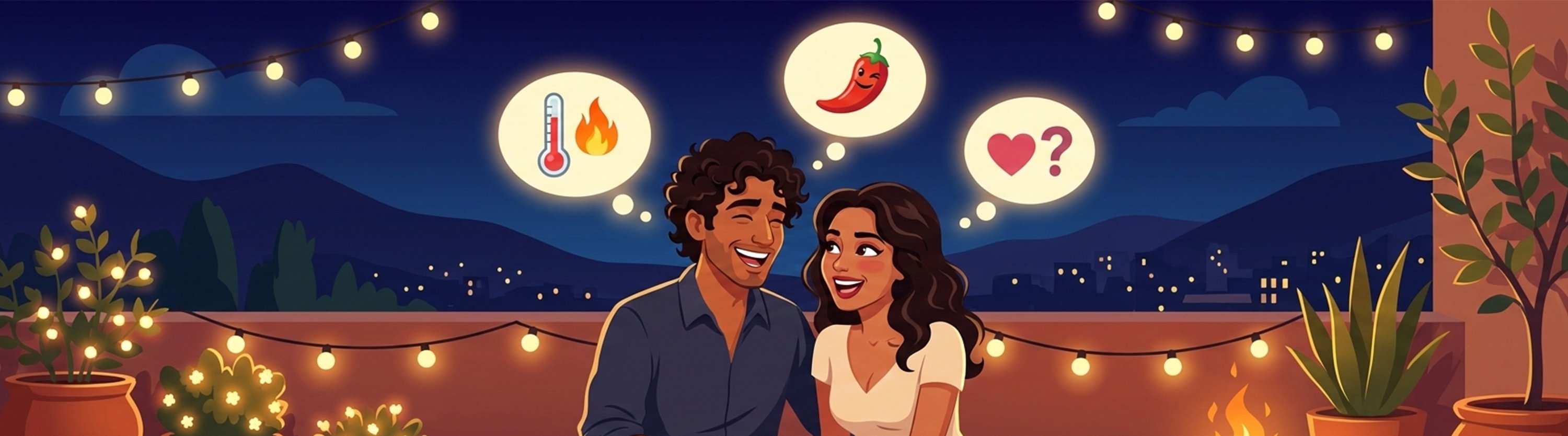 Romantic couple in candlelit setting