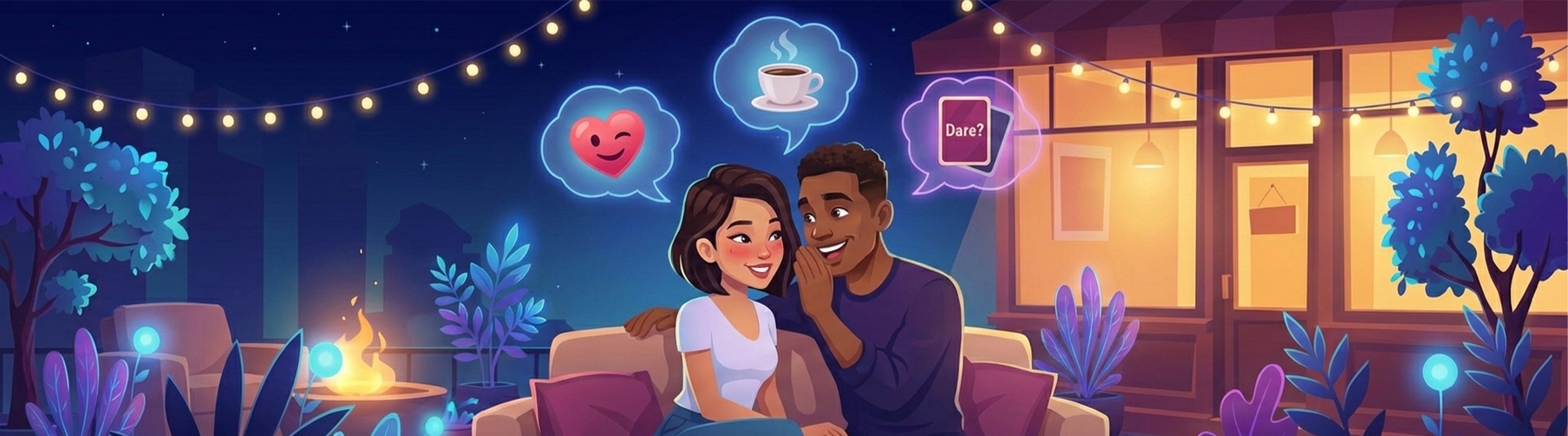 Couple having fun choosing between options