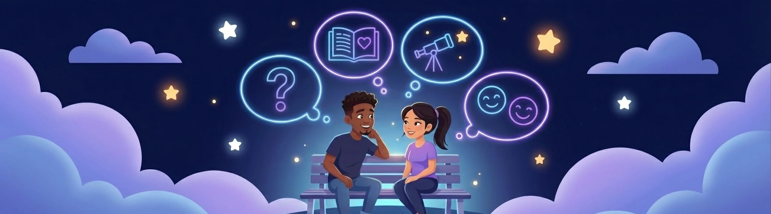 Girlfriend asking good questions to get to know her boyfriend better over dinner