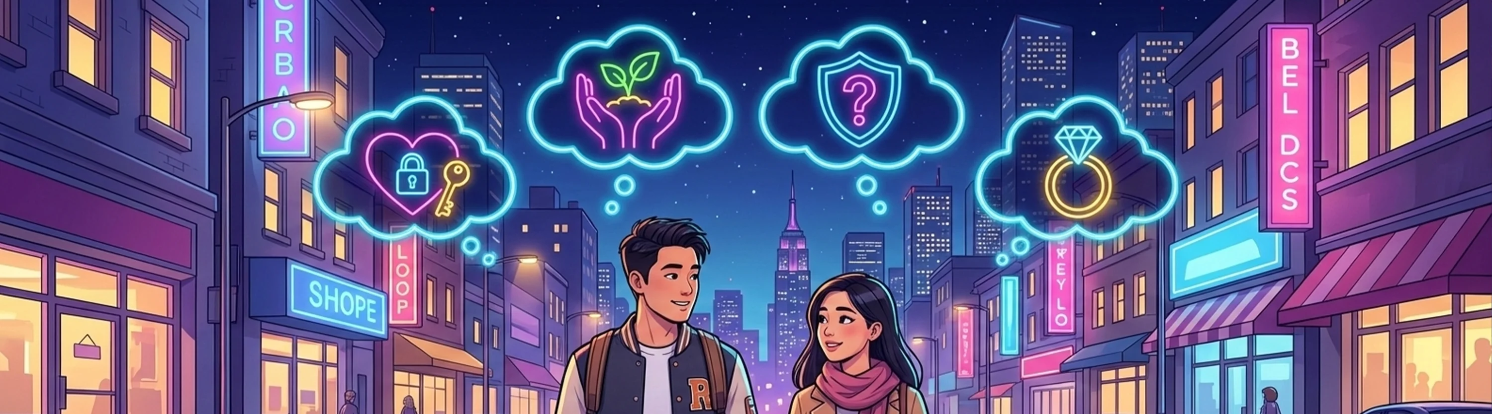 Couple building trust by asking honest questions to test commitment and loyalty